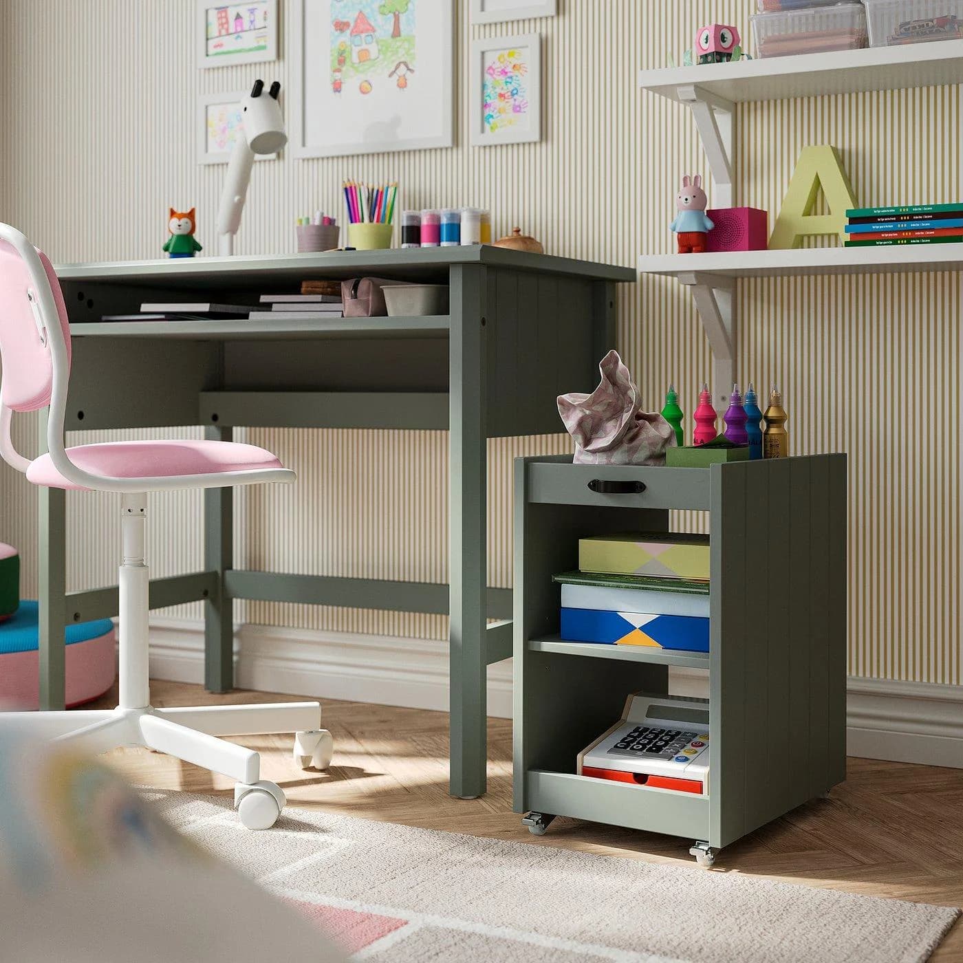 IKEA BRYTNING Aufbewahrung Grün Rollcontainer