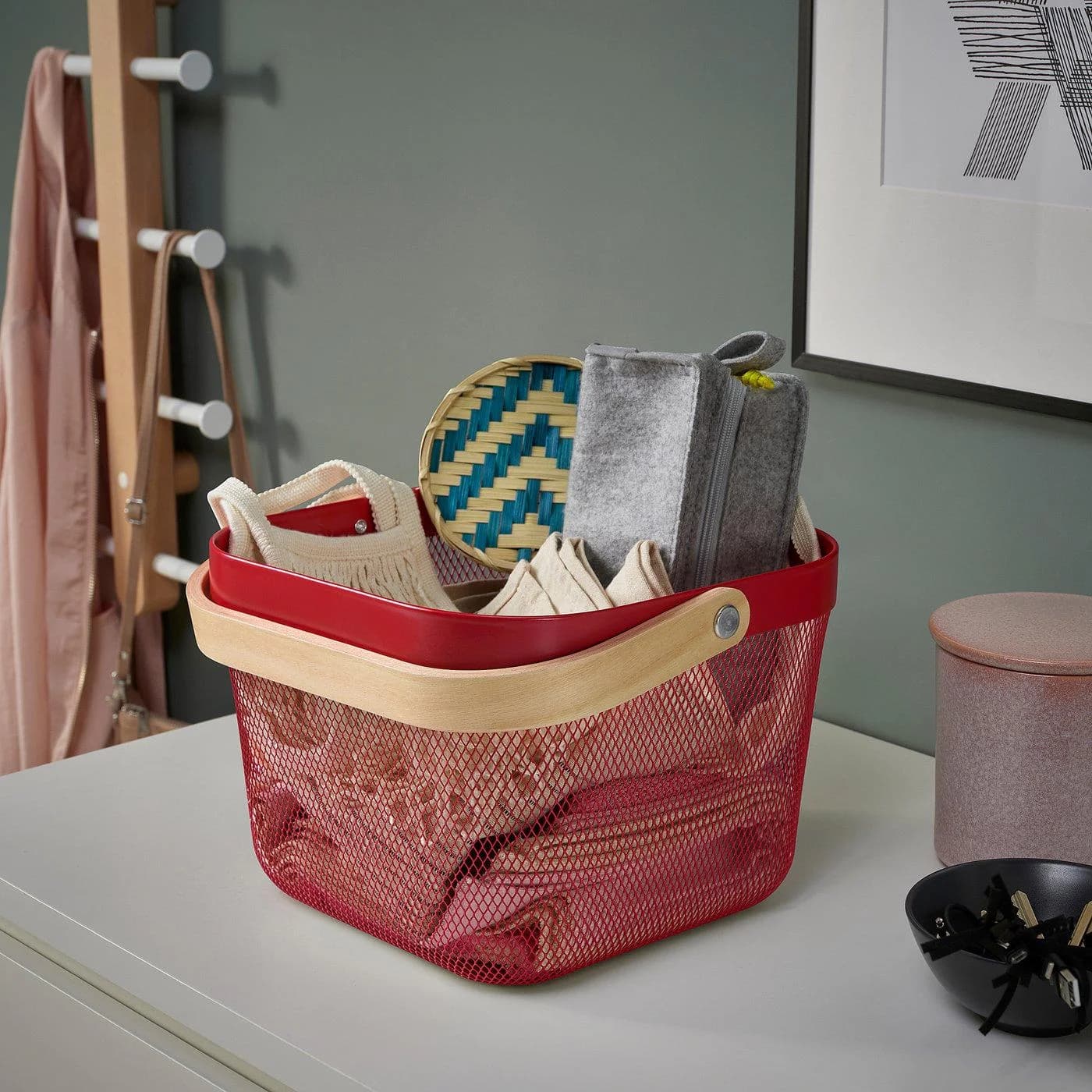 IKEA RISATORP Korb Leuchtend Rot