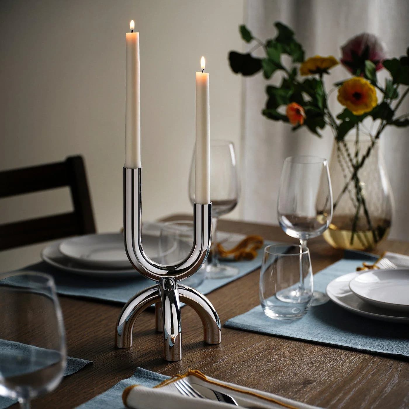IKEA SNÖDUVA Kerzenständer Silber Modern Skandinavisch