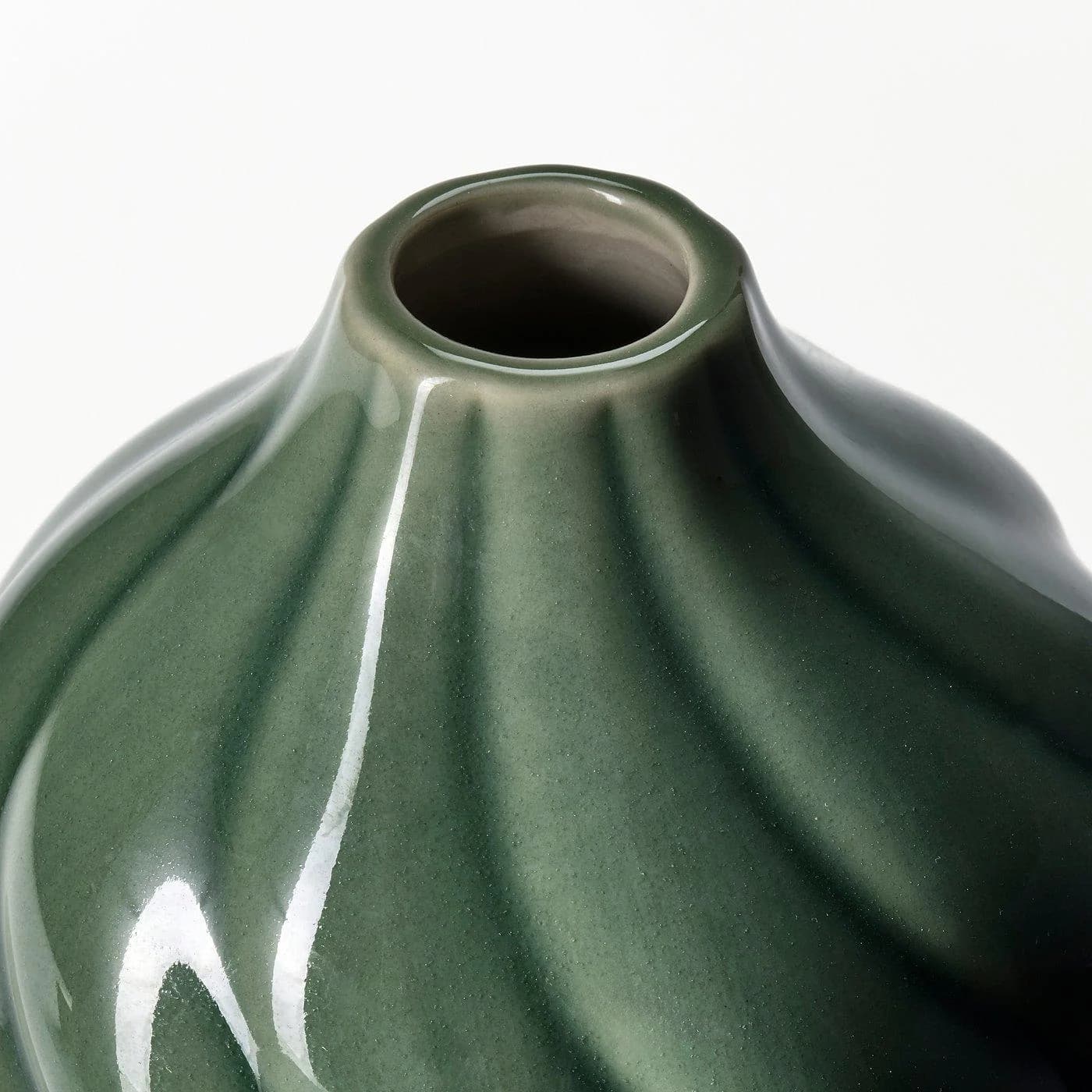 IKEA KORNSPARV Vase Grün Glasur Modern