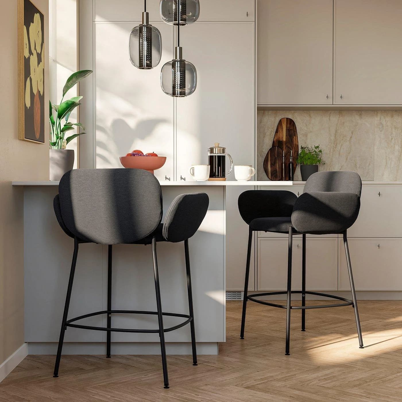 IKEA SYNTORP Barhocker Schwarz Anthrazit