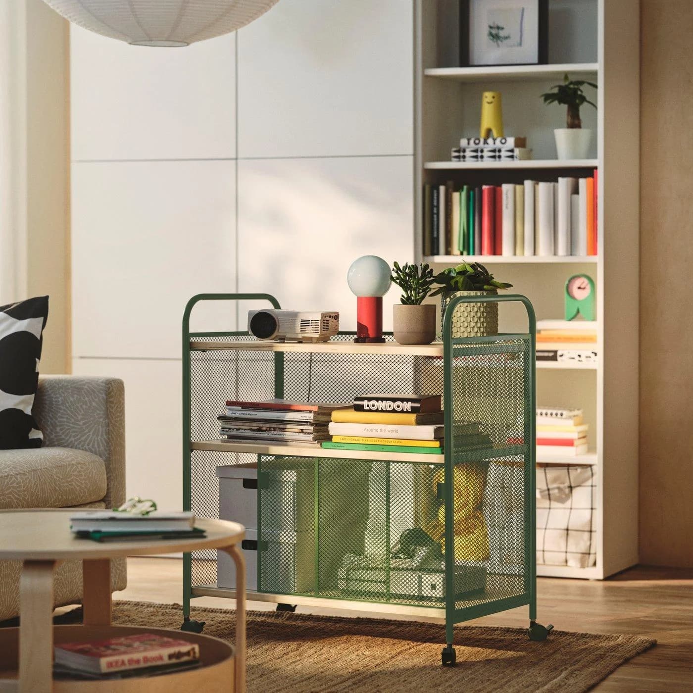 IKEA NÅLMAKARE Schrank auf Rollen Dunkelgrün Grau