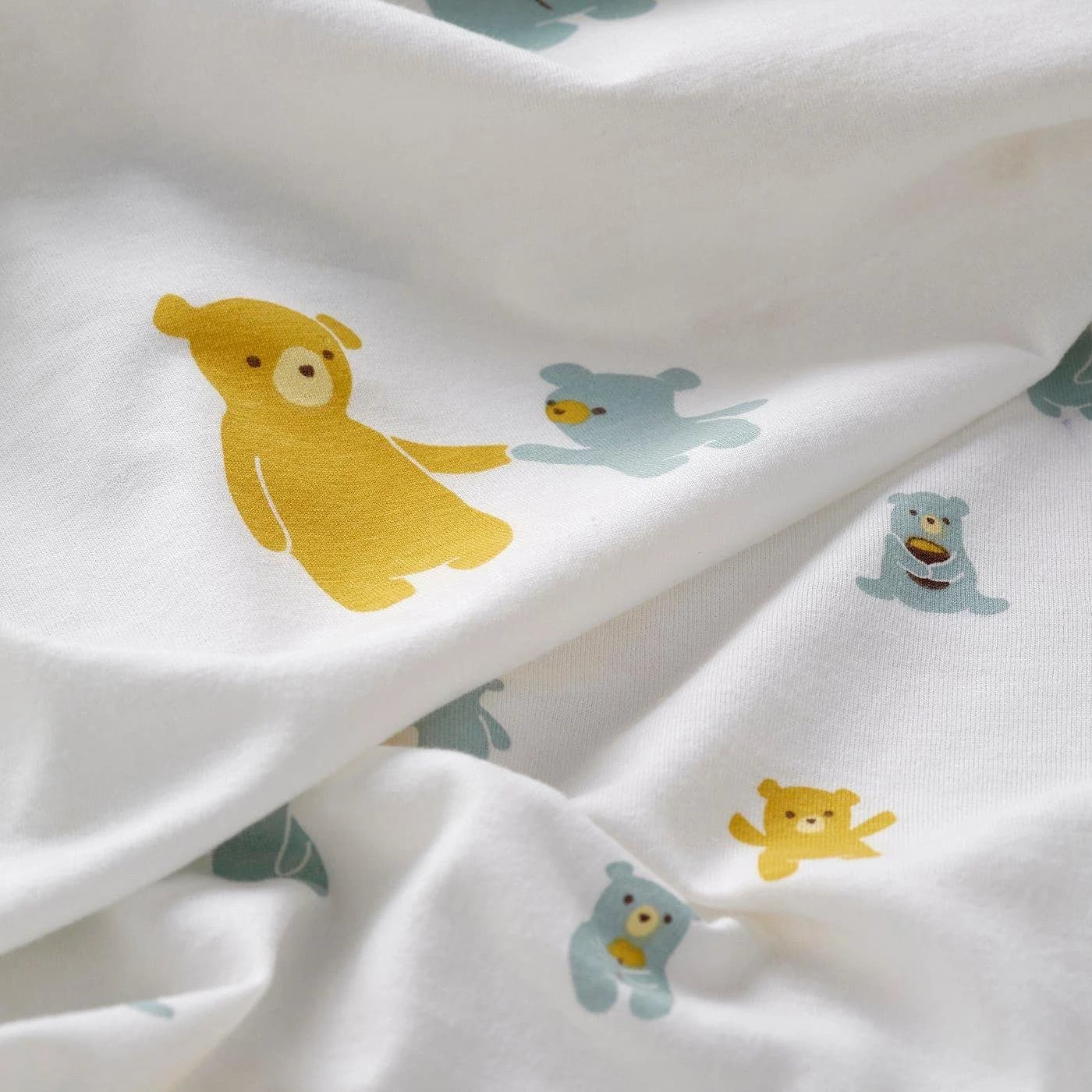 IKEA LEN Spannbettlaken für Babybett Weiß Bärenmuster