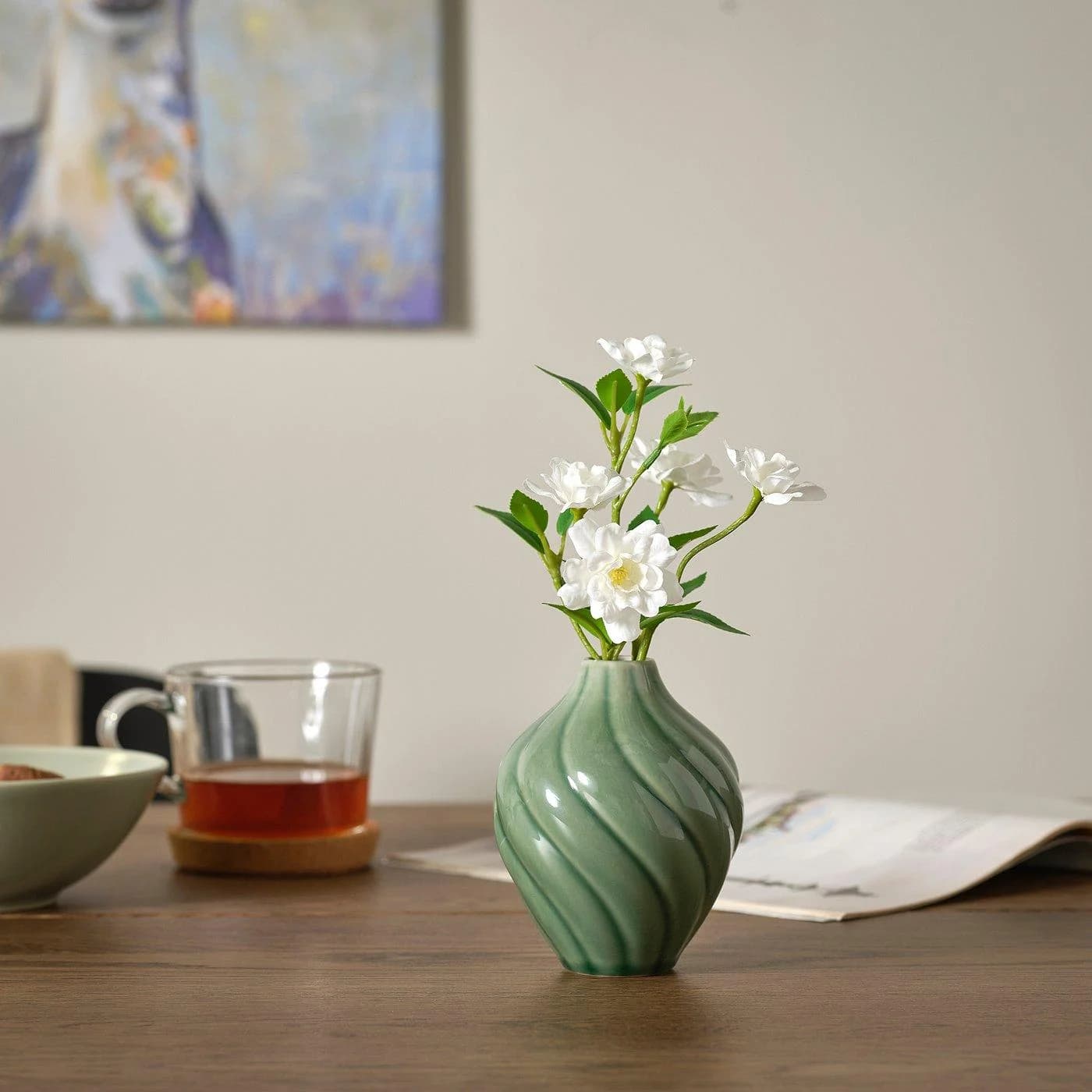 IKEA SMYCKA Kunstblume Grün Recycelt
