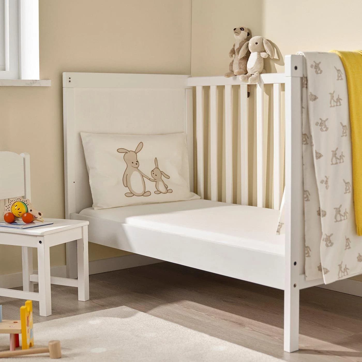 IKEA LEN Spannbettlaken für Babybett Weiß Jersey