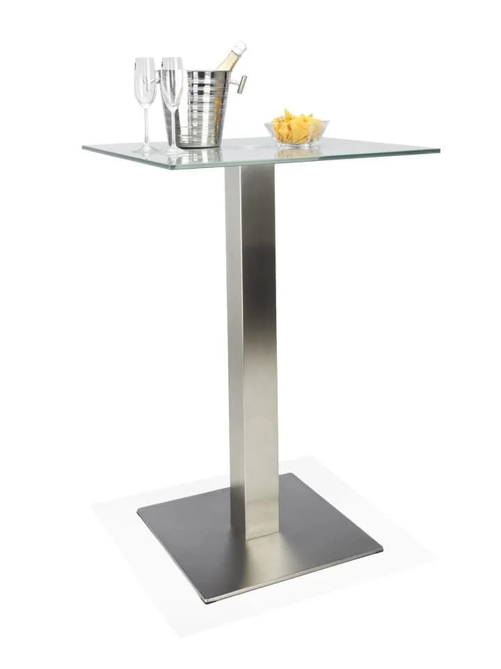 Bartisch MONDO TIRAMO Grau Edelstahl Glas