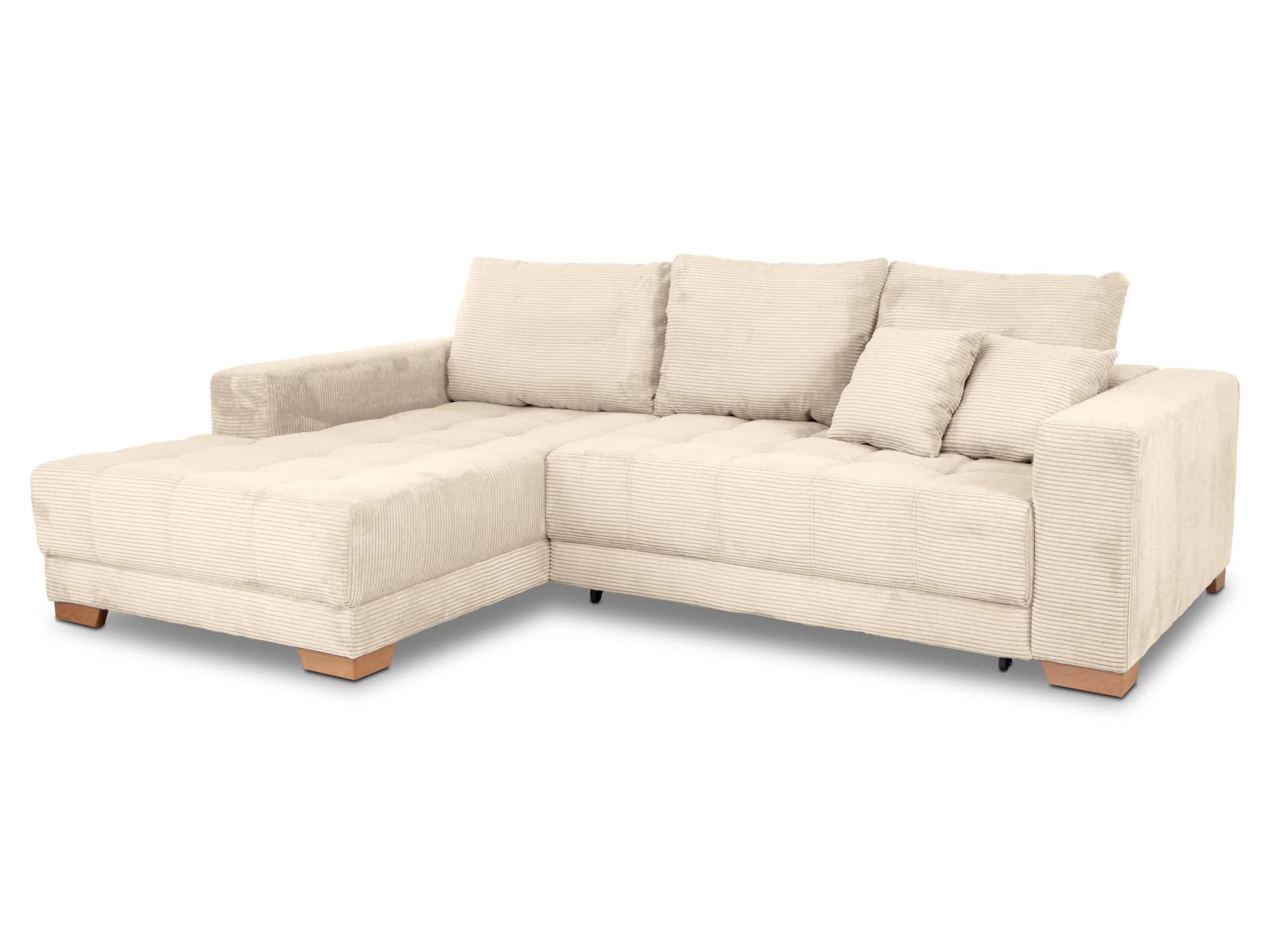 Loft Polsterecke IVAR Stoff Lincoln mit Holzfuß