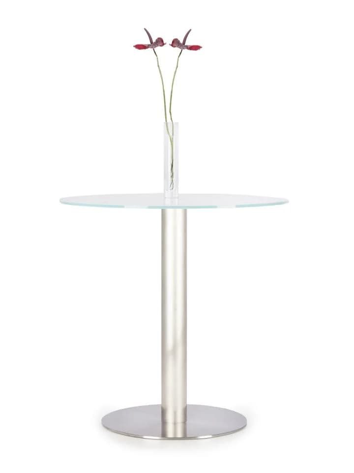 Bartisch MONDO TIRAMO Weiß Glas Edelstahl