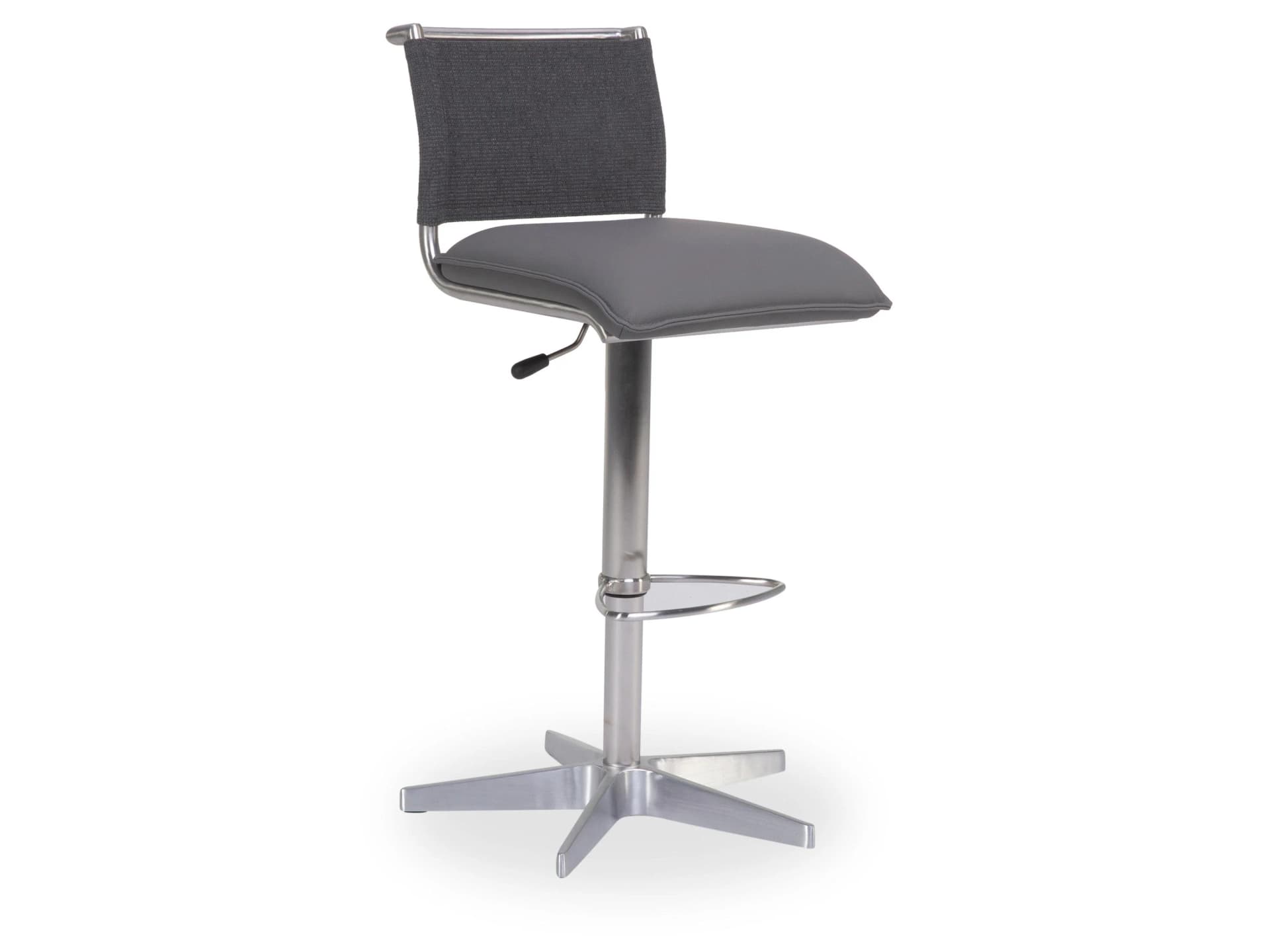 Mondo Barhocker DIVO PLUS Leder hellgrau Edelstahl