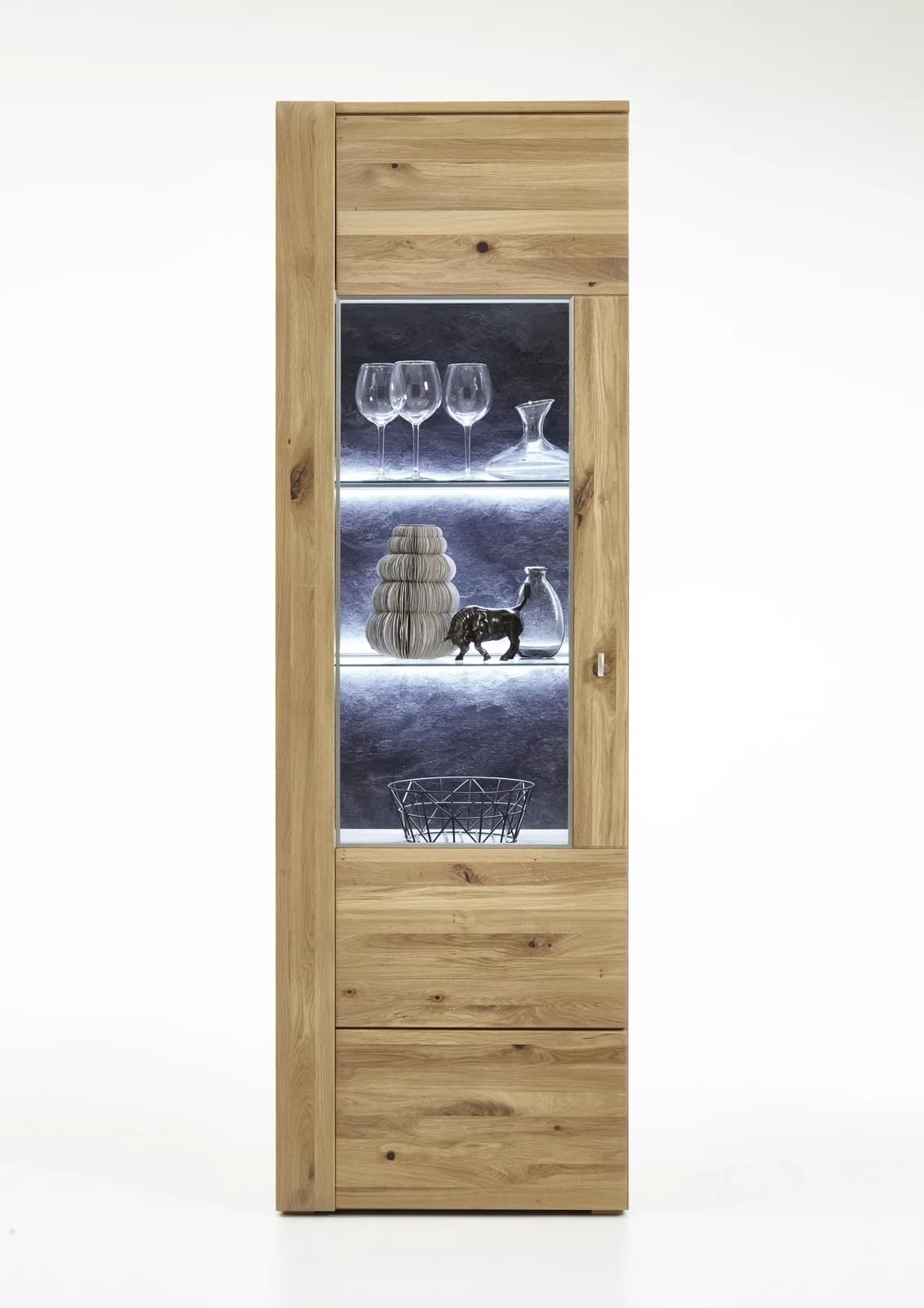 Vitrine HARPER IZAMAL Braun Alteiche Massivholz