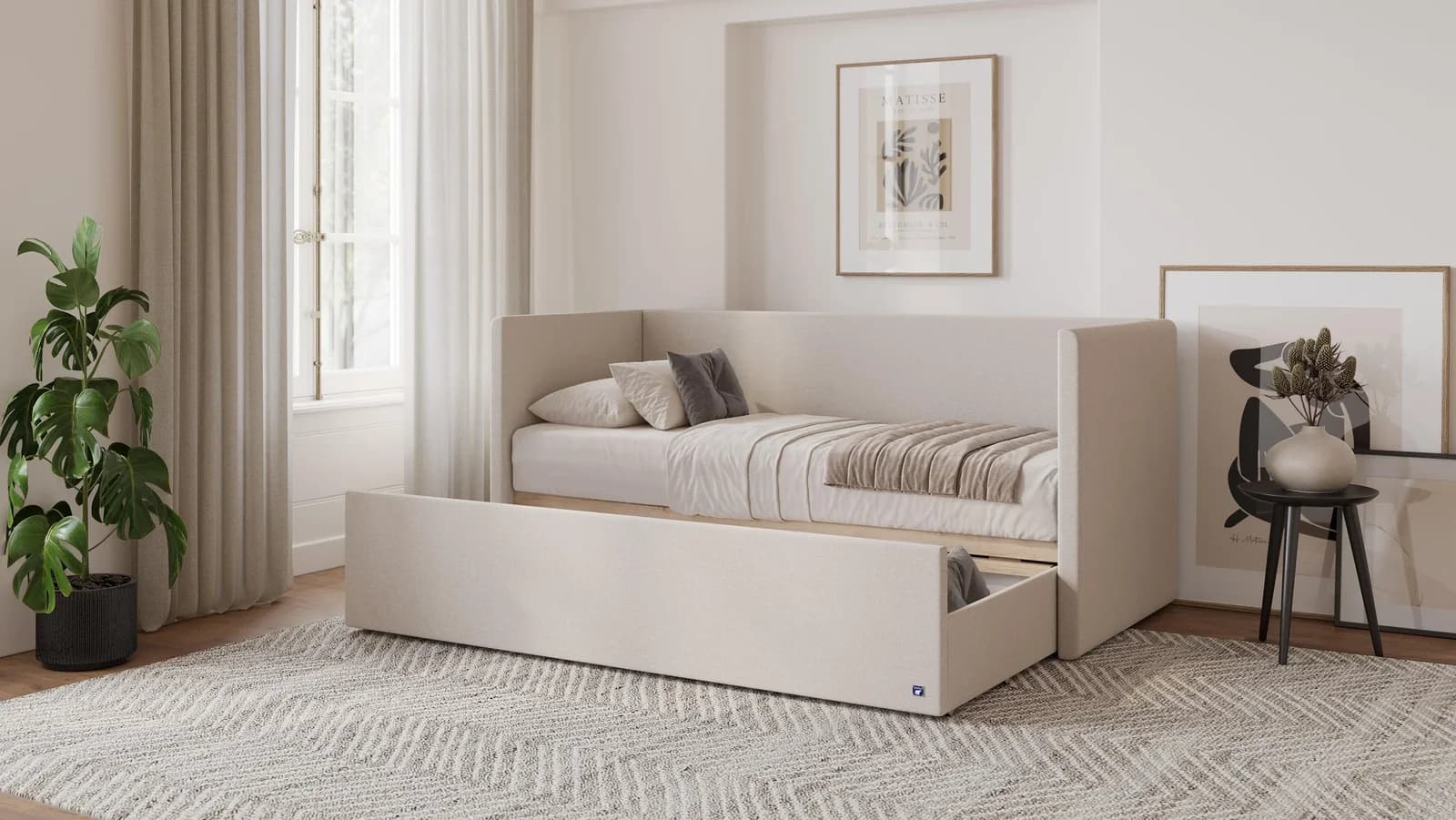 Bruno Flexibett 80x200 Beige Tagesbett mit Matratze & Lattenrost