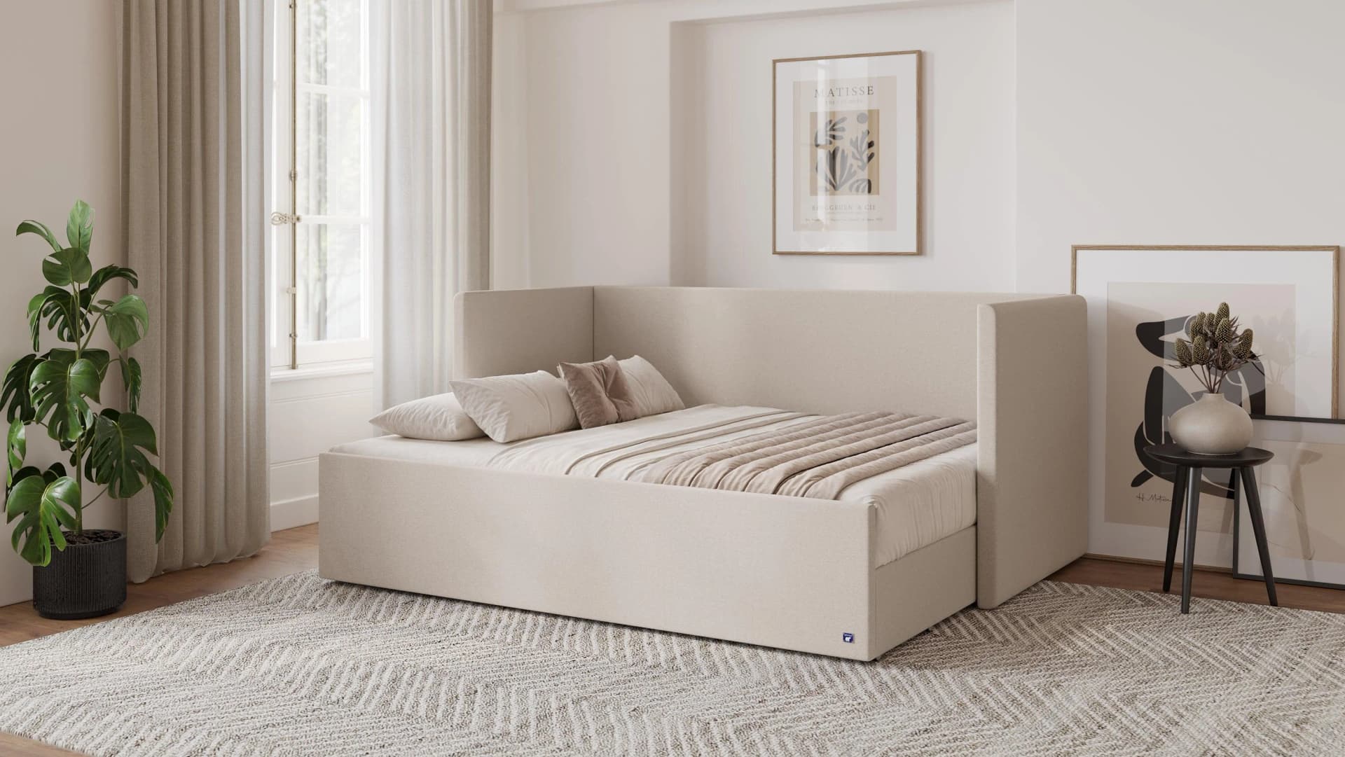 BRUNO Flexibett 160x200 Beige Massivholz mit Matratze