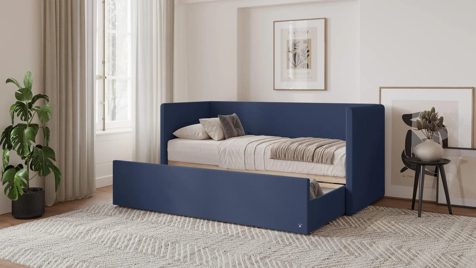BRUNO Flexibett 80x200 Blau Massivholz mit Matratze & Lattenrost