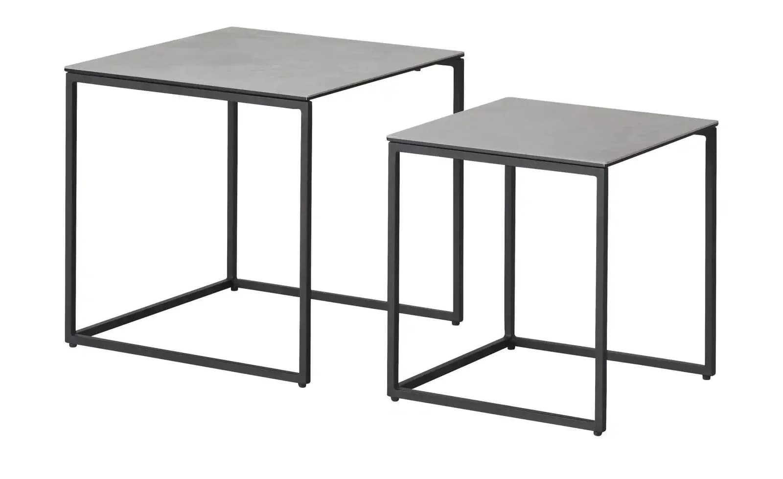 Jette Home Beistelltisch Set Twins I Grau Glas & Keramik