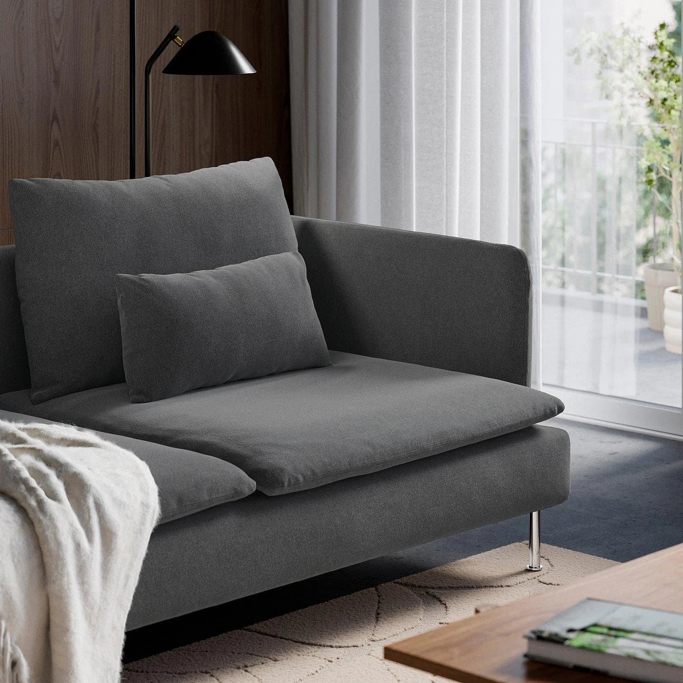 IKEA SÖDERHAMN 4er-Sofa Dunkelgrau