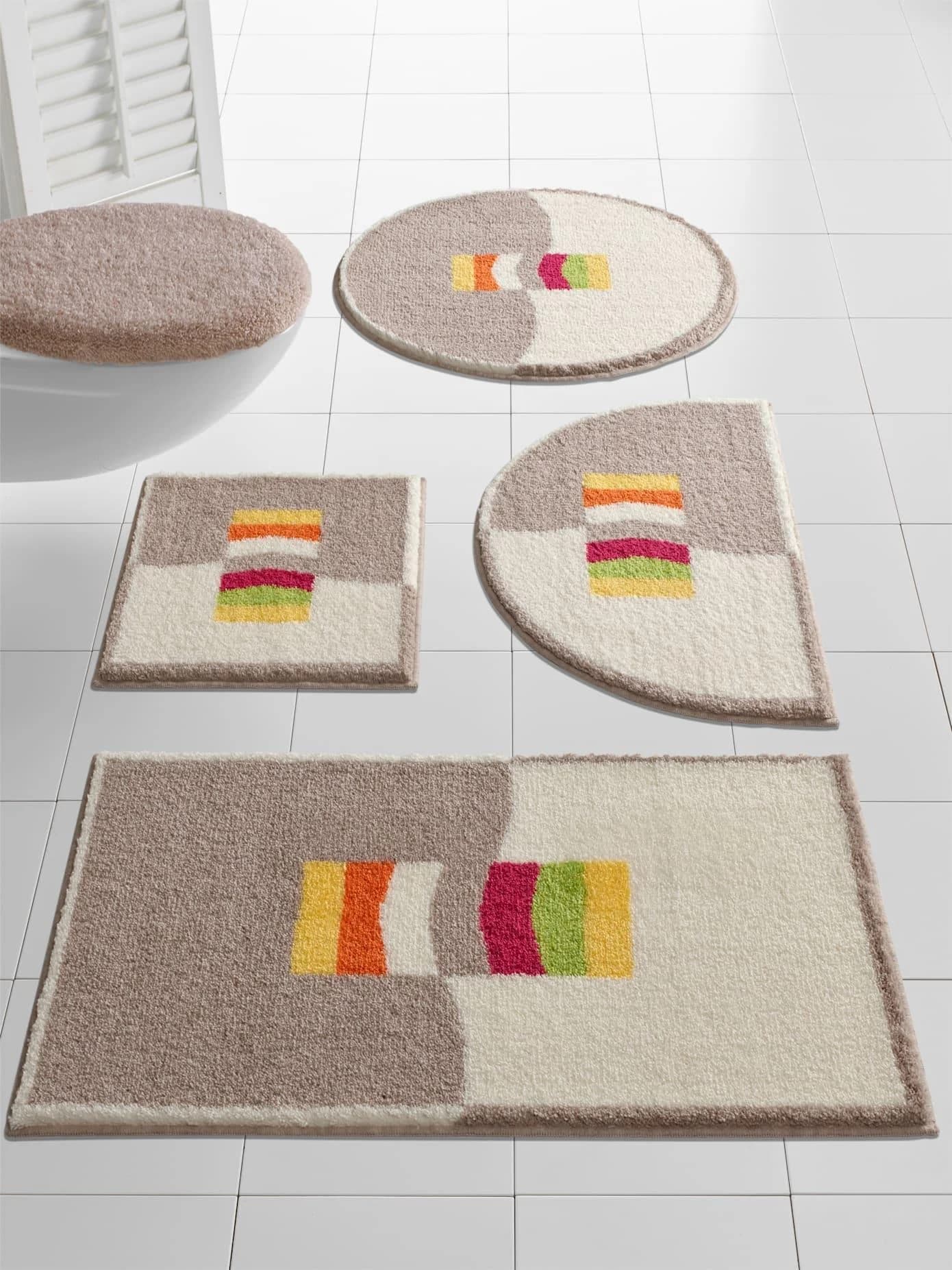 GRUND Badematte Gr. 3 Beige/Weiß Rechteckig 100x60 cm