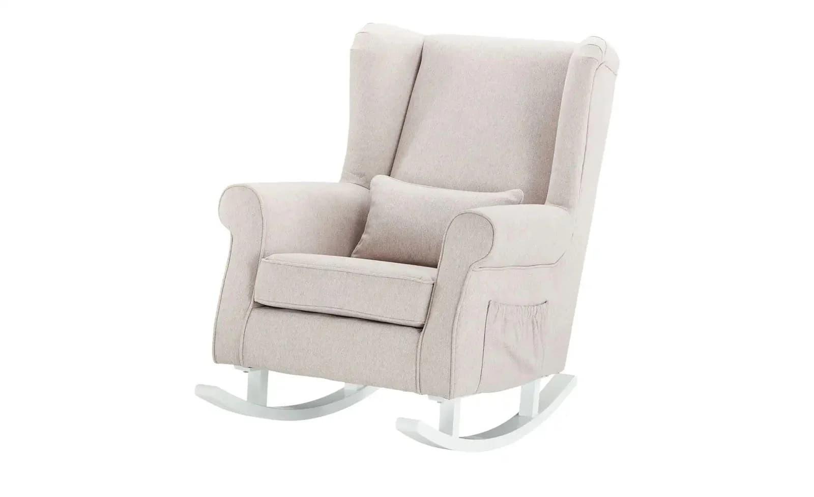 Schaukel-Stillsessel Mili Rosa mit Schaukelkufen und Seitenfächern