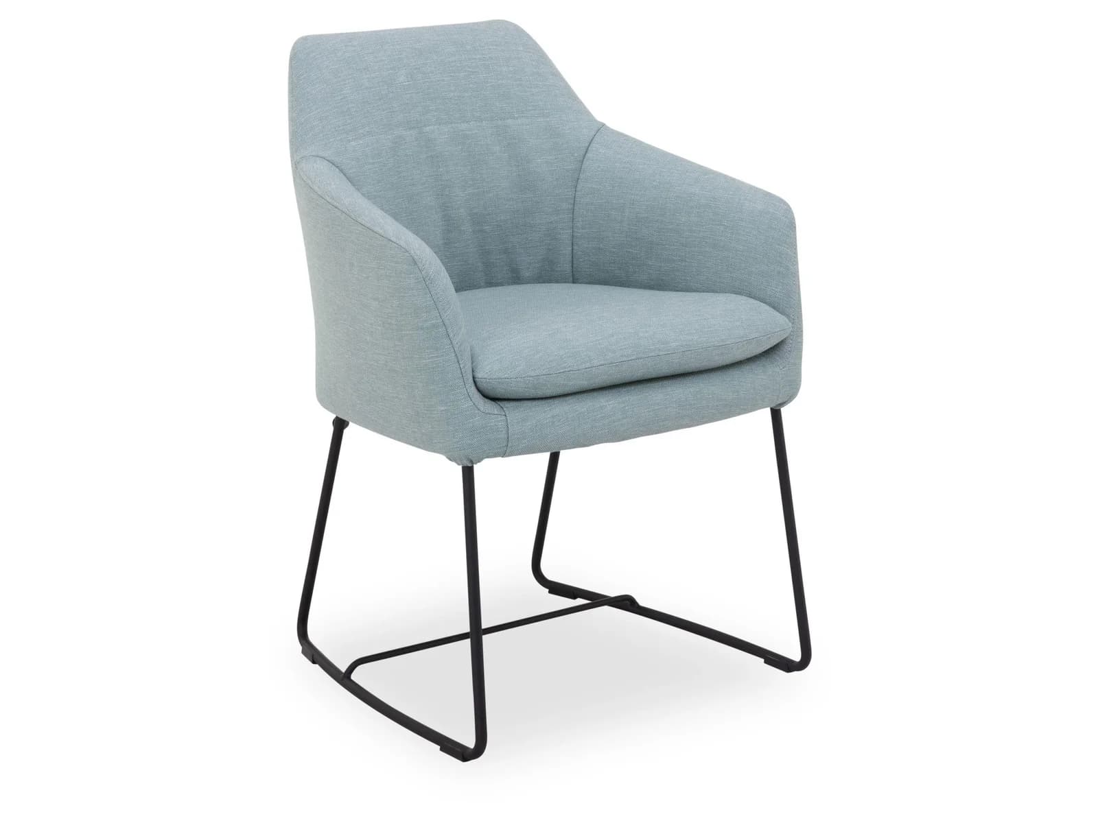 MOBITEC Sessel SAGA mit Armlehnen, Stoff Jade, Metallgestell Schwarz