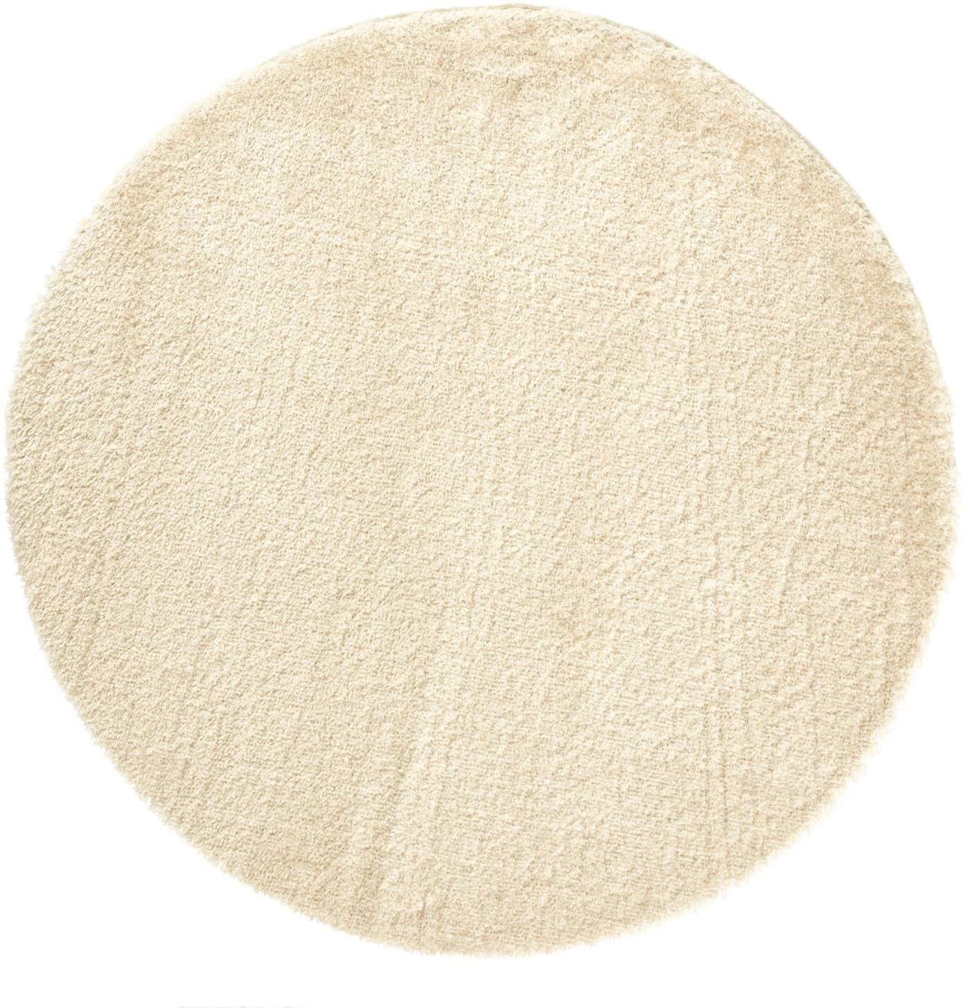 HEINE HOME Teppich Gr. 5 Creme Uni Polyester Hochflor