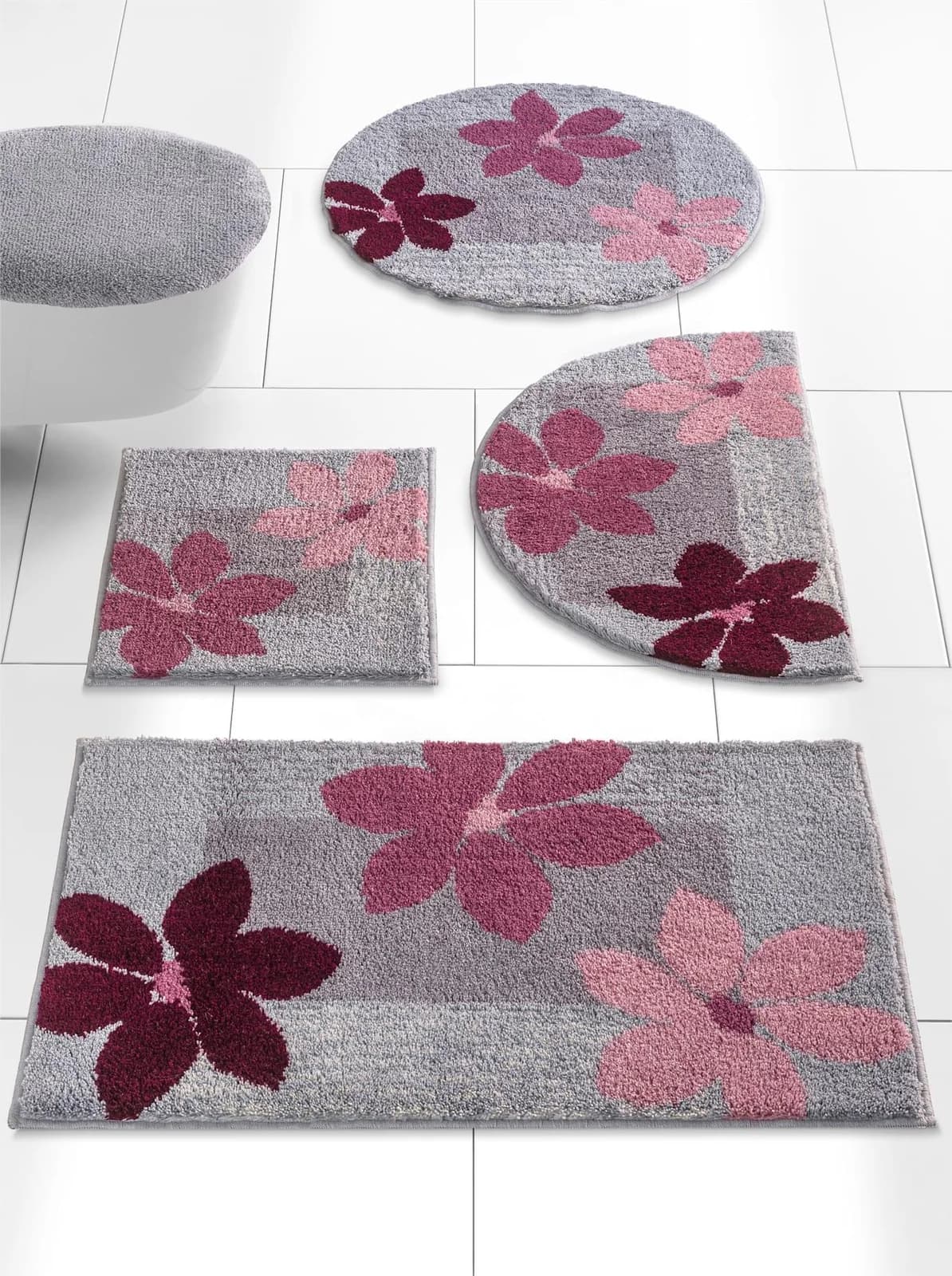 GRUND Badematte grau-lila rechteckig 50x90 cm
