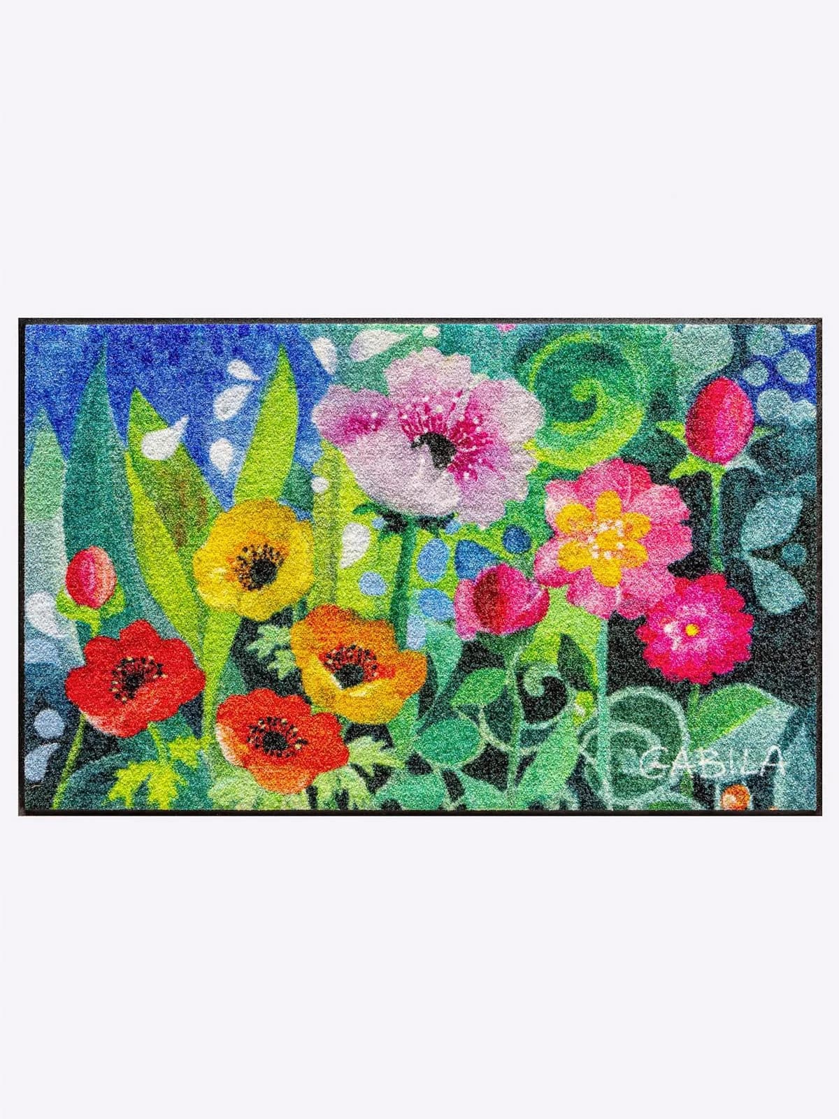 SALONLOEWE Fußmatte Gr. 3 Blumenwiesen-Motiv Polyamid Grün-Bunt