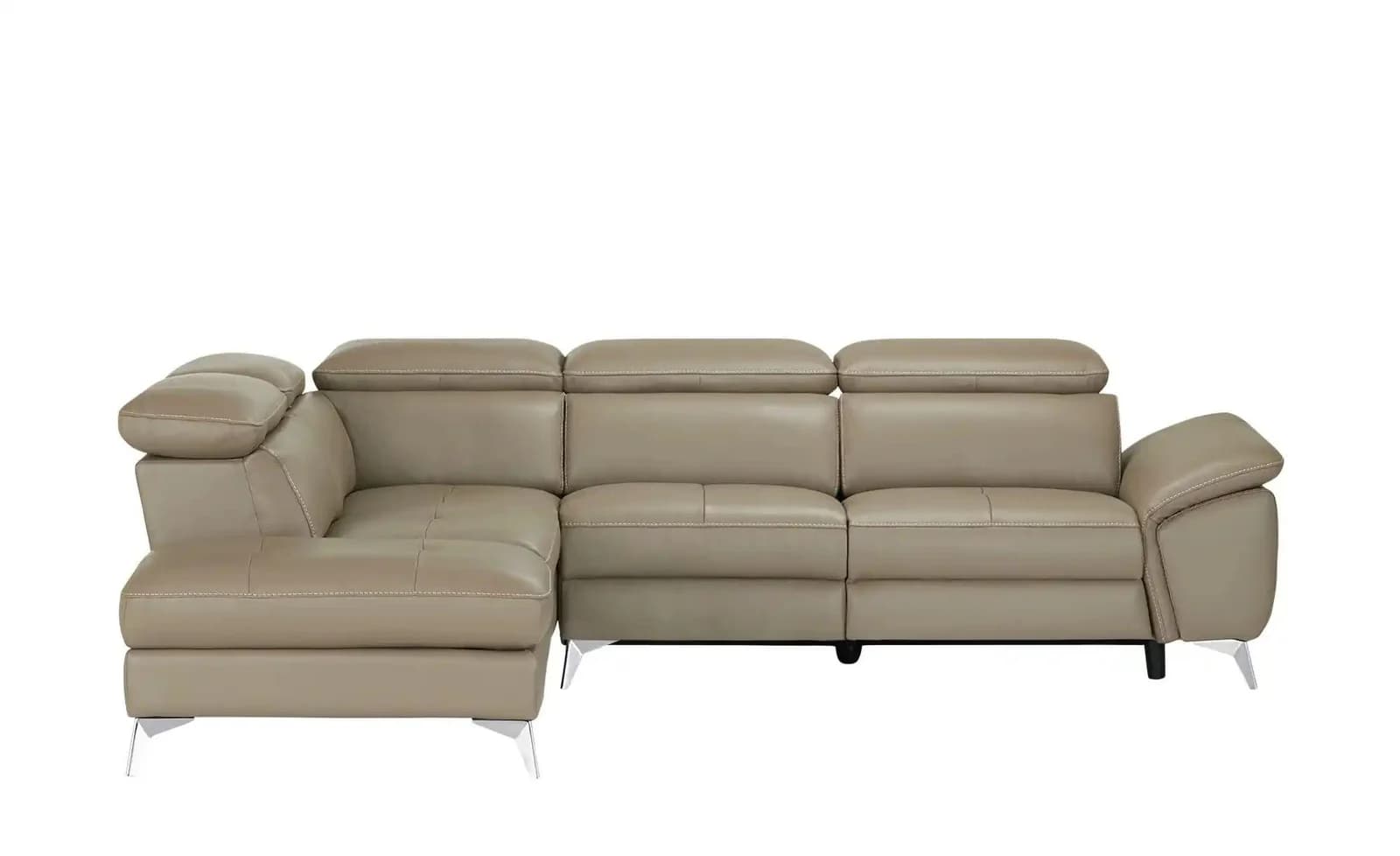 uno Ecksofa Danae grau mit elektrischer Relaxfunktion und Büffelleder