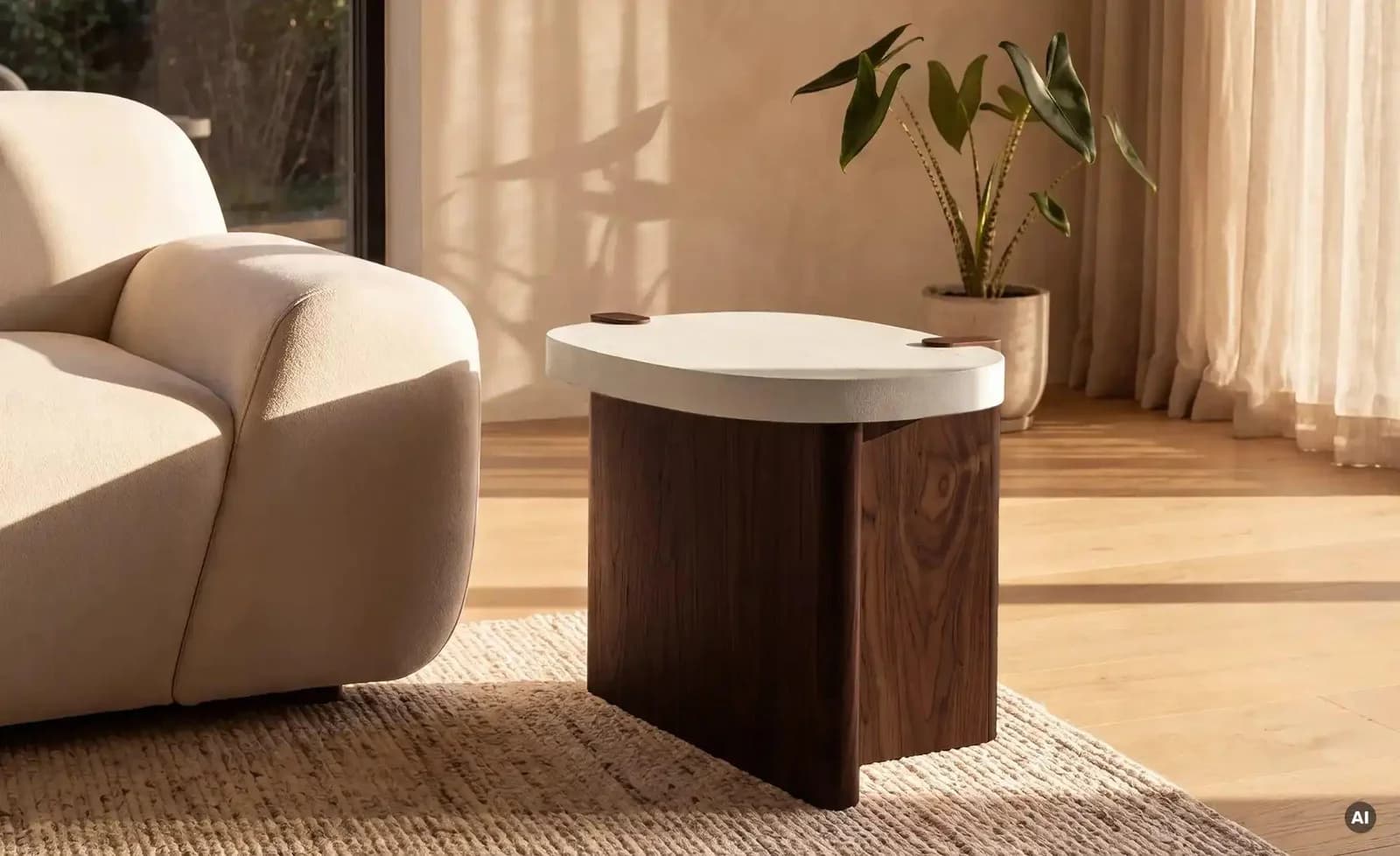 Höffner Selection Couchtisch Adara II Weiß Eichenfurnier Modern