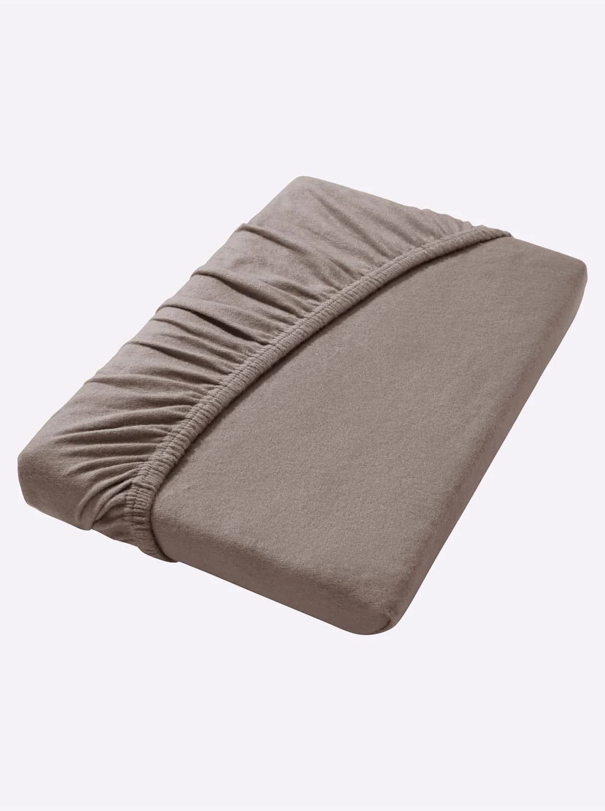 IRISETTE Spannbettlaken 100x200 cm Grau Taupe Mako-Jersey