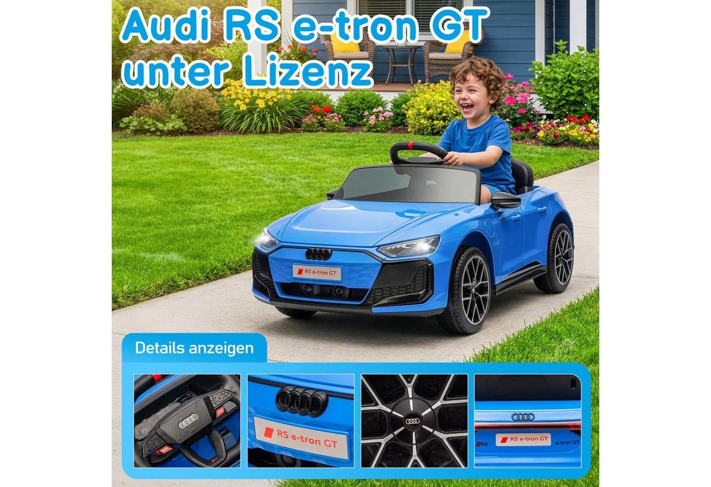 LALAHO Elektro-Kinderauto Audi RS e-tron GT 2025 Sanfter Start