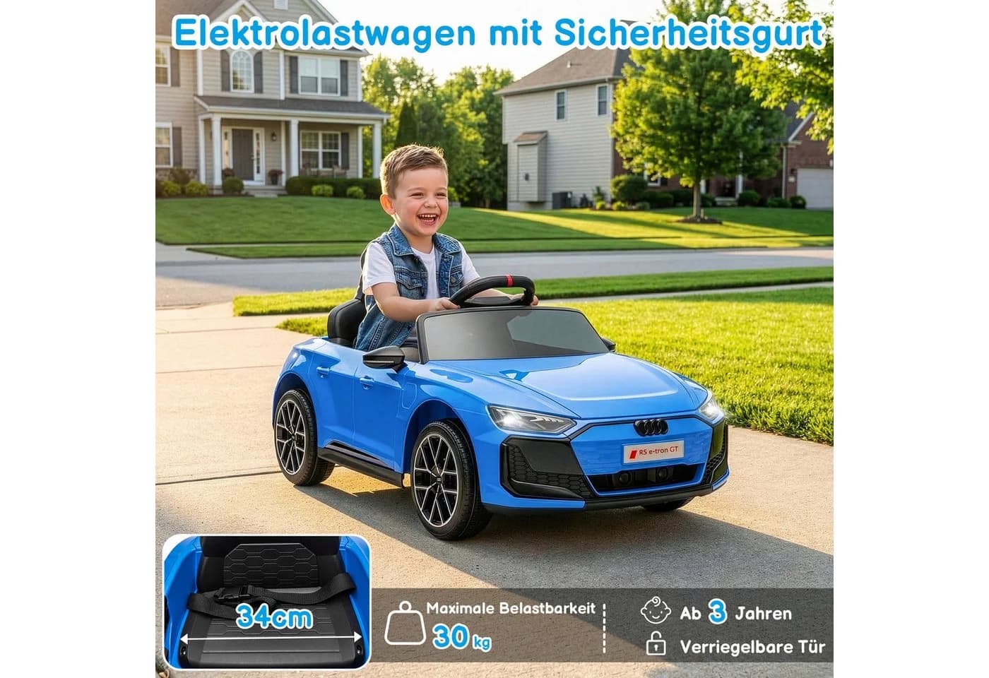 LALAHO Elektro-Kinderauto Audi RS e-tron GT 2025 Sanfter Start - Bild 3