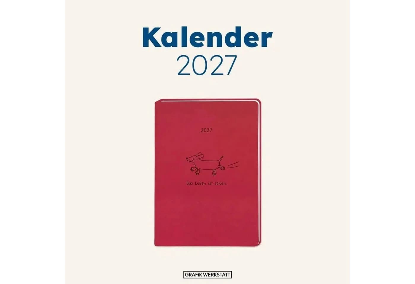 Grafik Werkstatt Taschenkalender 2027 Rot Lederlook