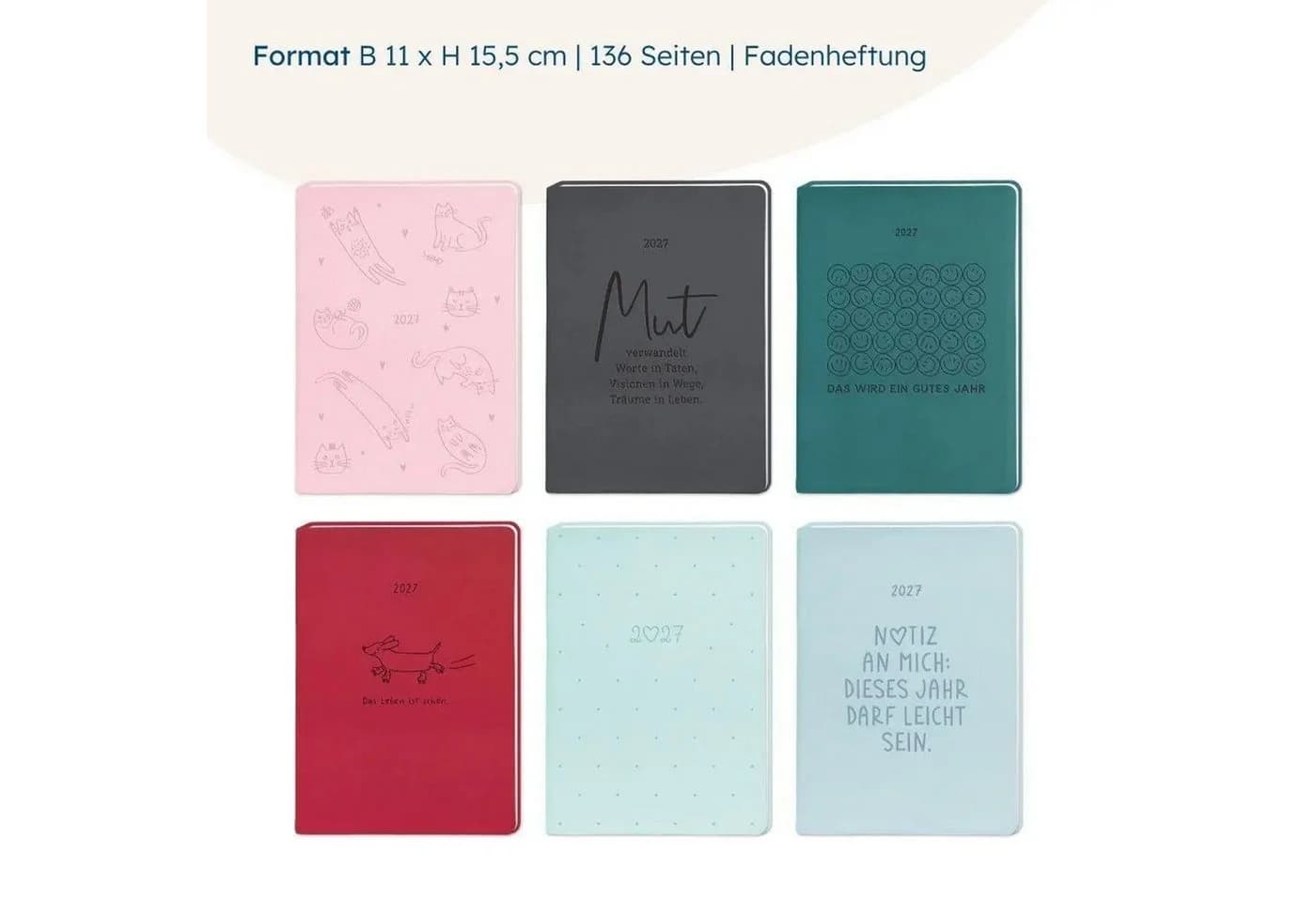 Grafik Werkstatt Taschenkalender 2027 Rot Lederlook - Bild 4