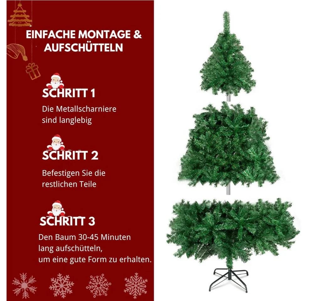 LALAHO Künstlicher Weihnachtsbaum 210 cm mit 850 PVC-Spitzen