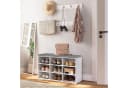 Hoobro Schuhregal Garderobe Set mit 9 Fächern und gepolsterter Sitzbank Weiß Bild 1