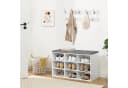 Hoobro Schuhregal Garderobe Set mit 9 Fächern und gepolsterter Sitzbank Weiß Bild 4