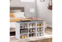 Hoobro Schuhregal Garderobe Set mit 9 Fächern und gepolsterter Sitzbank Weiß Bild 5