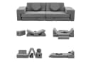LEADZM Kindersofa Grau Modulares Spielsofa mit 12 Kissen Bild 2