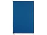 Magnetoplan Raumteiler Textil taubenblau mit T-Metallfuß und Aluminium-Rahmen