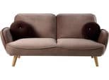 ATLANTIC HOME COLLECTION 3-Sitzer Sofa Ben Samt hellbraun mit Dekokissen
