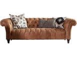 Big-Sofa GUTMANN FACTORY Amazonas Cognac Anilinleder Chesterfield Optik