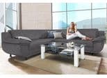 Trendmanufaktur Ecksofa Rondo Anthrazit mit Schlaffunktion