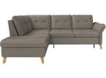 SIT & MORE Ecksofa Göteborg Naturleder Grau mit Bettfunktion