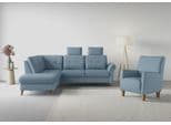 SIT & MORE Ecksofa Göteborg blau mit Sitztiefenverstellung und Ottomane