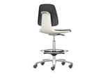 bimos Arbeitsstuhl Labsit mit Rollen Stoff Sitzschale Weiß