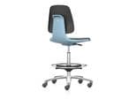 bimos Arbeitsstuhl Labsit mit Rollen Stoff Sitzschale Blau