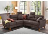 HOME AFFAIRE Ecksofa Palmera L-Form Braun Luxus-Microfaser