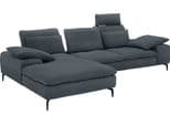 W.SCHILLIG Ecksofa valentinoo Marineblau mit Sitztiefenverstellung