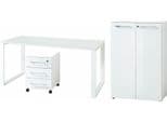 Büromöbel-Set Germania GW-Monteria Weiß 3-tlg. mit Glas