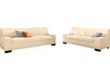 DOMO Collection Polstergarnitur Norma Top 2- & 3-Sitzer Creme Kunstleder