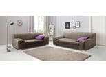 DOMO Collection Amando Polstergarnitur 2er & 3er Sofa Braun Beige